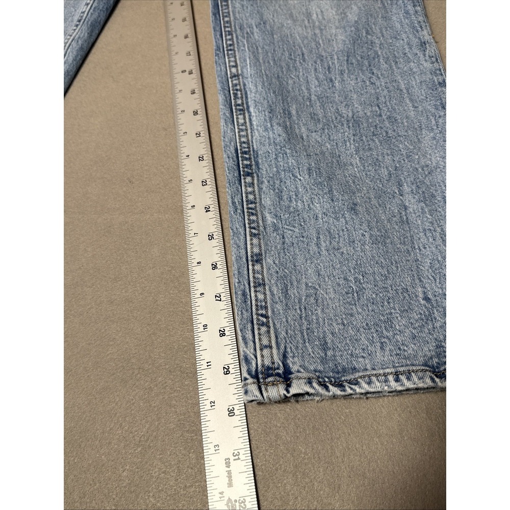 H&M Distressed Acid Wash Denim Jeans Slim Straight Size 12 - Picture 3 of 6